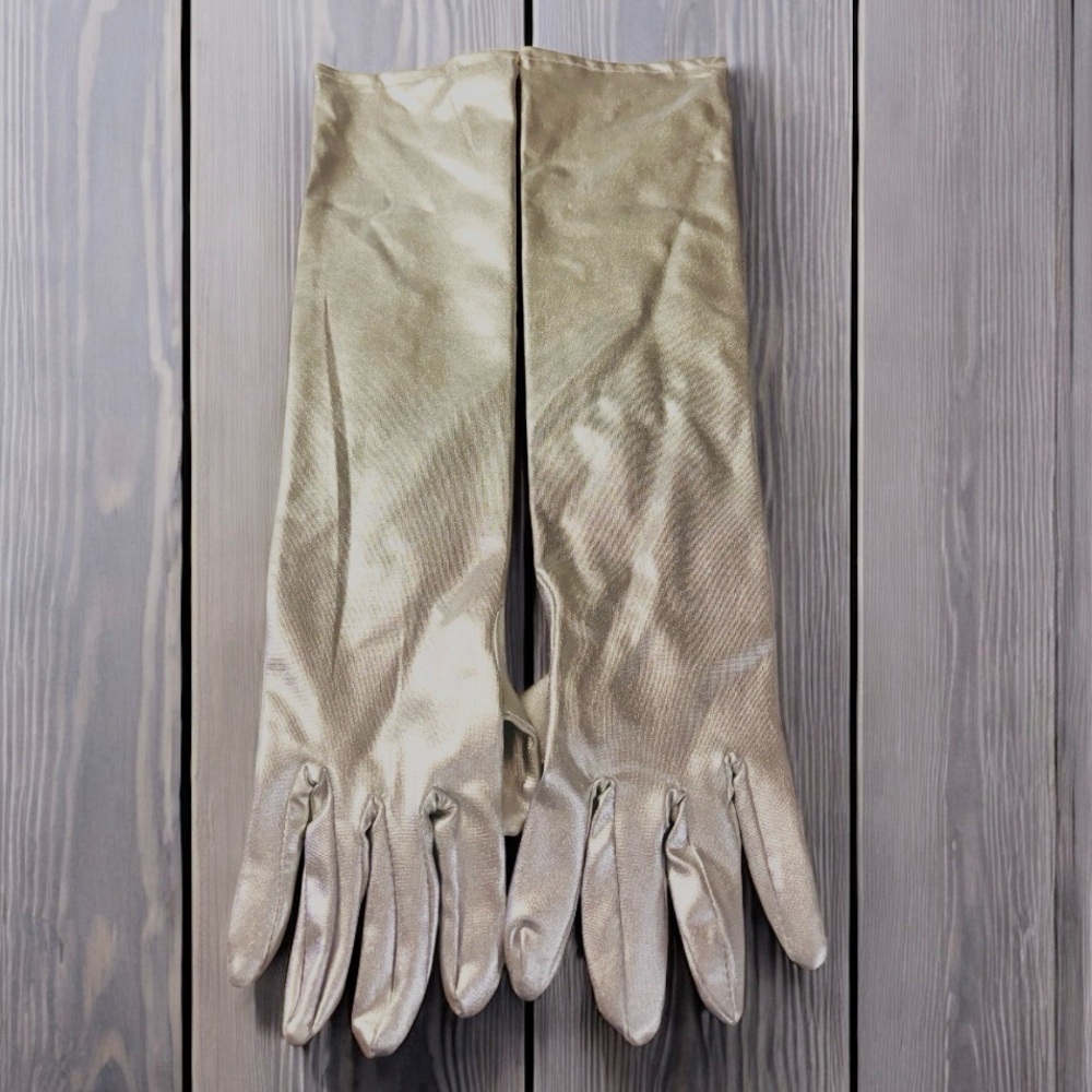 Silver Satin Gloves